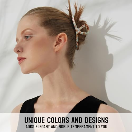 MEDOCA Large Claw Clips - Metal Hair Clips for Women - Gold Claw Clip for Thick Hair - Strong Hold Big Claw Clips for Women Girls - Bule - color: 2.Blue