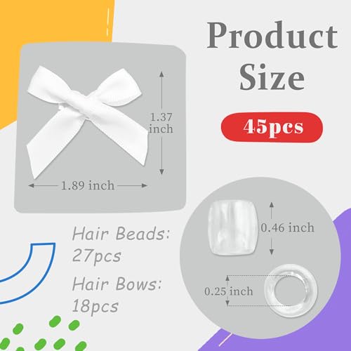Hair Beads Multicolor Small Hair Bows Girls Hair Beads for Braids Cute Hair Accessories Dreadlock Decorations - color: Multicolor