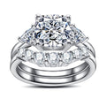 Oval/Pear/Cushion Cut Moissanite Wedding Ring Set D Color VVS1 Clarity 925 Sterling Silver Engagement Promise Anniversary Rings Bridal Sets for Women with Certificate - style: 4.14cttw Cushion Cut