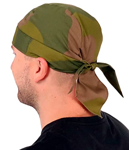 Sparkling EARTH - American Made Skull Caps Doo Rags Do Rag Durag Headwrap Head Wraps Skullies - Made in The USA! - color: Norway Woodland Camouflage Military