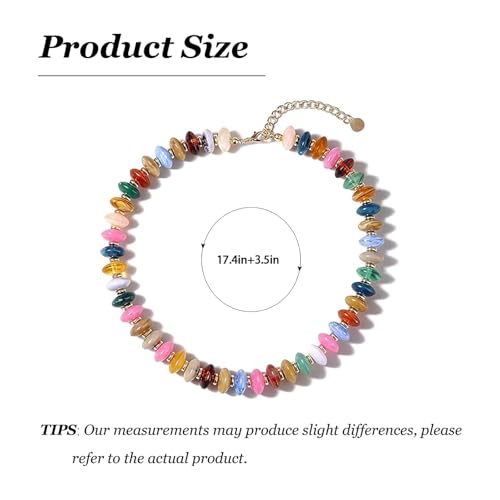 Colorful Chunky Beaded Necklaces for Women - Statement Boho Layered Necklace, Handmade Festival Jewelry, Trendy Bead Necklace Gift - color: Colorful Chunky Beaded Necklace B