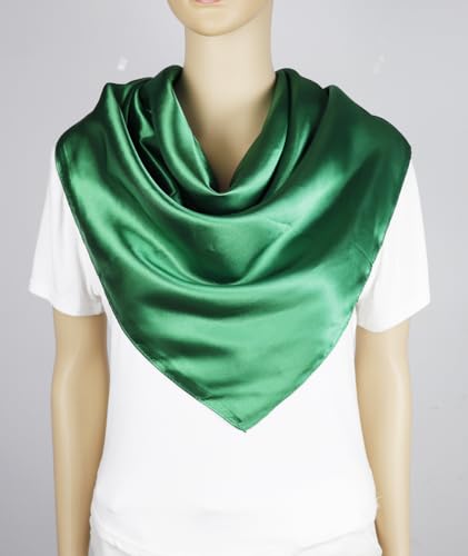 vabovin Satin Head Scarf for Women Solid Color, 35×35 in | Silk Feel Neckerchief, Hair Scarf, Fashion Bandana, Headscarf, Headband, Hair Wrap Sleeping, Daily Fashion Styling - color: 239 Mint Green