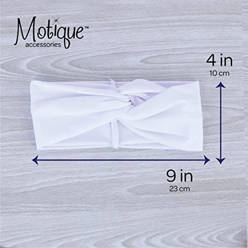 Motique Accessories White Solid Twist Turband Headwrap Hair Band for Women - color: White