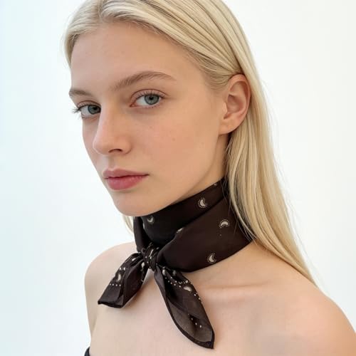 21 x 21 Inch Cotton Bandana for Women and Men,Soft Breathable Head Scarf, Multi-purpose Headband, Hair Scarf - color: Comma Waistband Coffee-un13