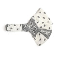 Wide and Stretchy Cotton Bandana Headwrap, Multiple Colors (White Paisley, Medium) - color: White Paisley