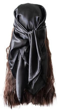 vabovin Satin Head Scarf for Women Solid Color, 35×35 in | Silk Feel Neckerchief, Hair Scarf, Fashion Bandana, Headscarf, Headband, Hair Wrap Sleeping, Daily Fashion Styling - color: 202 Black