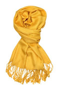 Achillea Lightweight Pashmina Scarf for Women – Soft Silky Shawl Wrap for Evening Dresses, Bridesmaids & Everyday Wear - color: Gold