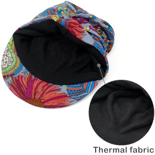 XYIYI Women Cancer Headwear Soft Chemo Beanie Baseball Cap - color: Grey Flower