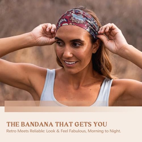 Awumbuk Wide Headbands for Women Knotted No Slip Head Bands Soft Turban Headband Hair Accessories Boho African Solid Color Head Wraps for Women Yoga Workout (Dark Green) - color: Dark Green