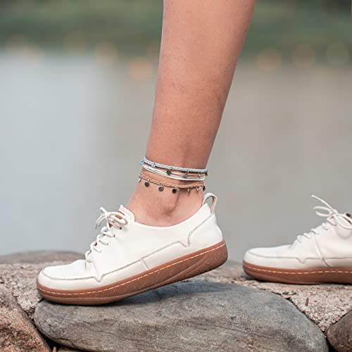 FANCY SHINY String Ankle Bracelets Waterproof Rope Anklets Braided Beach Boho Coin Anklets Cute Friendship Foot Jewelry for Women - style: Sand/Grey