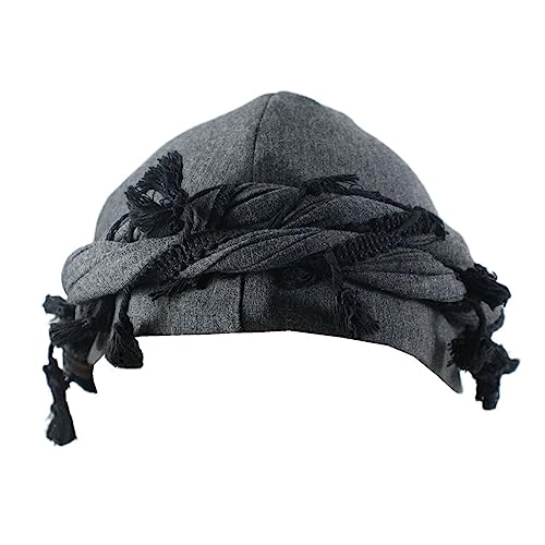 Gturytr Turban for Men Vintage Twist Head Wraps Durag Satin Lined Halo Turban for Women Modal and Satin Scarf Tie - color: Deep Grey