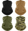 ROXUN 4 Pack Neck Gaiter, Cooling Breathable Face Mask UV Protection Scarf Hiking Bandana for Men/Women - color: Black+army Green+sand+wave Green