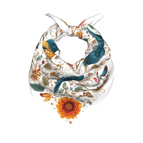Head Scarf Hair Neck Scarves for Women Fashion Silk Satin Purse Bag Scarfs Handbags Bandana Neckerchief - color: Bird White Floral
