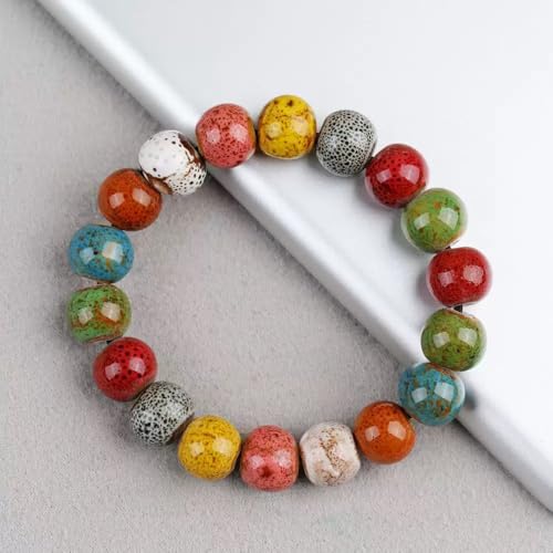 KURTCB Boho Hippie Ceramic Beaded Necklace Bracelet Colorful Statement Chunky Beads Strand Necklace Bracelet Thanksgiving Fall Autumn Jewelry for Women - style: Style 3