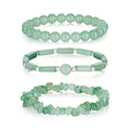 3Pcs Natural Stone Bracelets for Women 8mm Crystal Beaded Bracelets Handmade Stretch Bracelet Healing Crystal Jewelry for Women - style: Green Aventurine