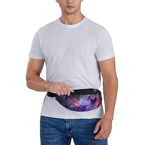Nebula Galaxy Space Fashion Casual Fanny Pack Waist Bag Men Women Adjustable Belt Waist Bag For Travel Hiking Cycling Running Festival Carnival - color: Black9