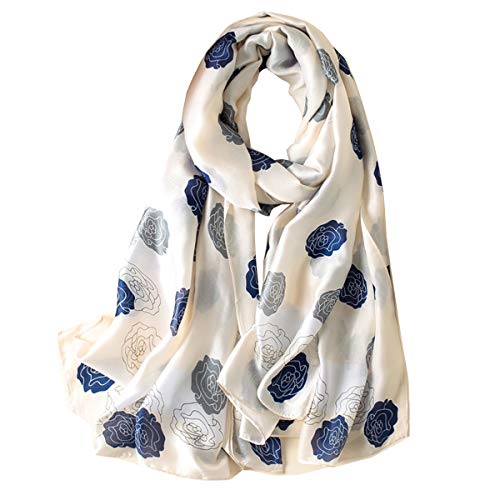 Silk Scarf Mulberry Silk Fashion Scarves Long Lightweight Shawl Wrap … - color: W24