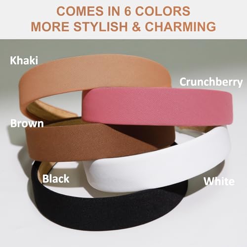 TERSE Headbands for Women Girls Trendy Non Slip Headband for Long Short Hair, Cute Ribbed Women Headbands Elastic Hair Bands Fashion Hard Head Band Accessories 1 Inch - color: Headbands Color-C