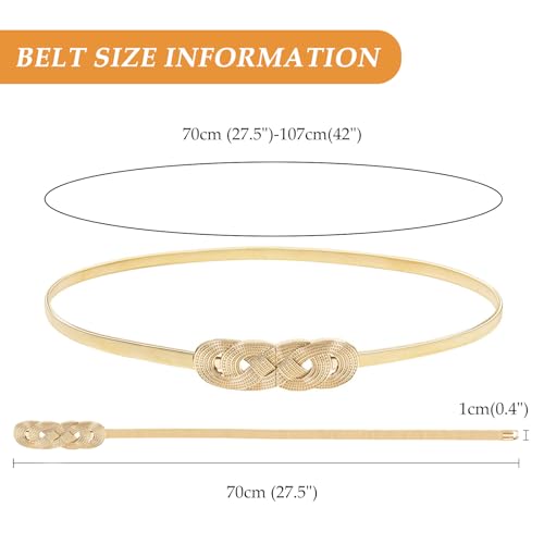 E-Clover Womens Fashion Metal Stretch Waist Skinny Belt Waistband - color: Style-019