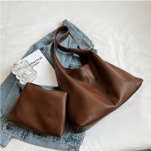 Straw Hobo Bag for Women 2026 Boho Woven Beach Purse Large Summer Straw Tote with Lining Black Raffia Shoulder Bag | straw material - color: Pu-coffee