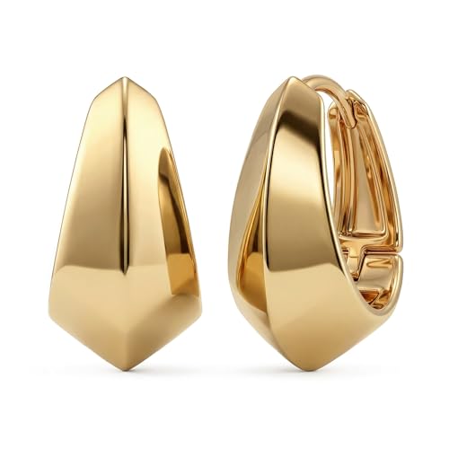 MYEARS Women Earrings Gold Huggie Hoop 14K Small Simple Hypoallergenic Everyday Jewelry - style: Crescent