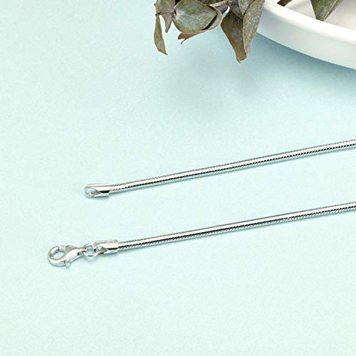 LUHE Silver Chain Sterling Silver Snake Chain Necklace 1MM Italian Crafted Thin Chains Lightweight Strong Chains - Lobster Claw Clasp Gifts for Women 14-30 inchs - size: 2mm snake chain 18in