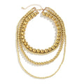YBMYCM Layered Gold Chunky Necklaces Multi Strand Bead Necklace Wedding Bridesmaid Necklace Jewelry For Women - style: 4PCS Gold Chain