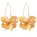 Exaggerated Bohemian Resin Rose Flower Petal Dangle Drop Earrings Long Acrylic Tiered Floral Tassel Earring for Women - color: Champagne