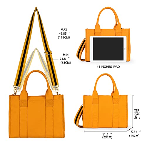 Canvas Tote Bag for Women Top Handle Handbag Crossbody Tote Bag for Women - color: A12-yellow