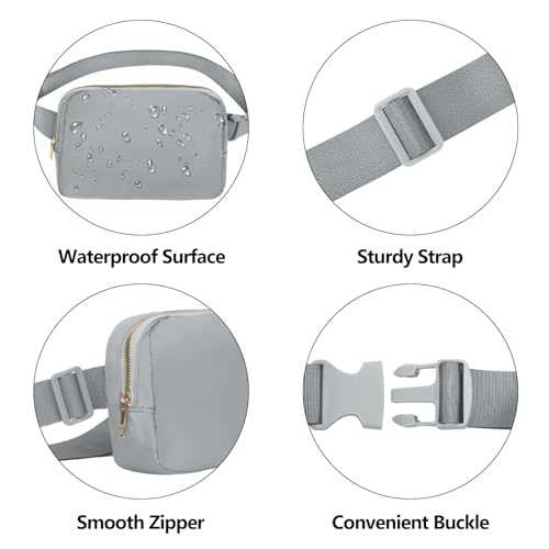 VOROLO Fanny Pack For Women And Men Crossbody Bag Belt Bag with Adjustable Strap Graduation Gifts Light Grey - color: Light Grey, style: 1 Pack Fanny Pack