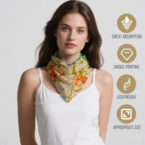 Large Cotton Bandana Lightweight Head Hair Scarf Headbands Wraps Cover Handkerchiefs for Women Men 25 x 25 inch - color: Rt25