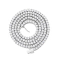 BREN Tennis Necklace - 3mm 4mm 5mm Iced Out Diamond Tennis Chain 5A Cubic Zirconia Necklace - 18K/White Gold Plated Flat Tennis Necklace for Women and Men Size 16"-22" - color: White Gold-3mm, size: 20 inch