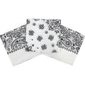 Bandanas for Women and Men，3 Pack Super Soft Thin 60s Preium Cotton 22 inch Handkerchiefs - color: 3 Pack-white