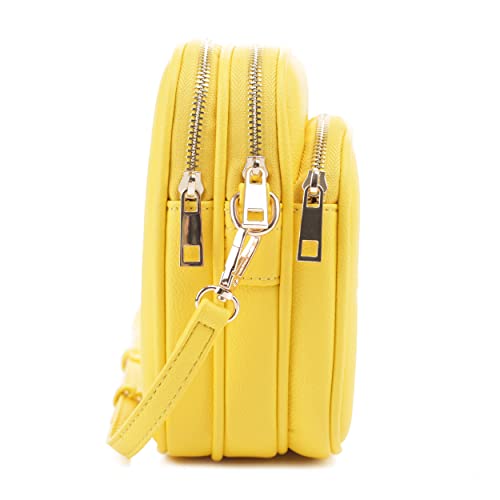 Mali+Lili, Josie Triple Zip Crossbody Bag - color: Yellow