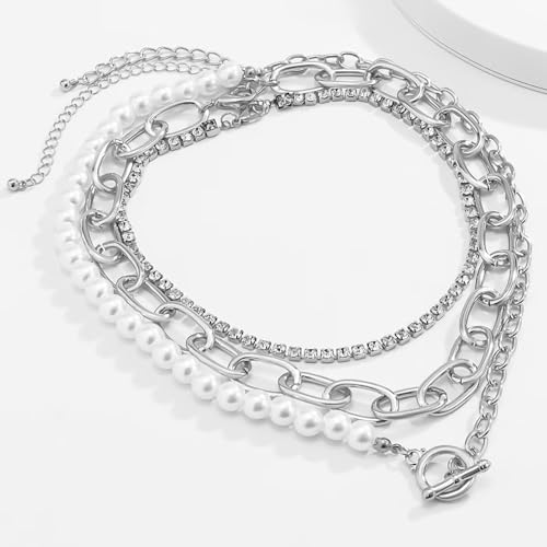 Gold Stack Necklace Chunky Necklaces for Women Trendy Coin Pendant Long Necklaces Western Jewelry for Women Cowgirl Cowboy Chic Country Outfit Boho Accessories Birthday Jewelry Gifts - color: J1:silver boho necklaces