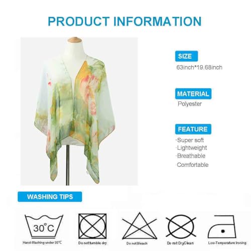 Xyueanlo Fashion Scarves for Women Lightweight Elegant Scarf Sunscreen Wraps Shawls - color: Nymphaea Green