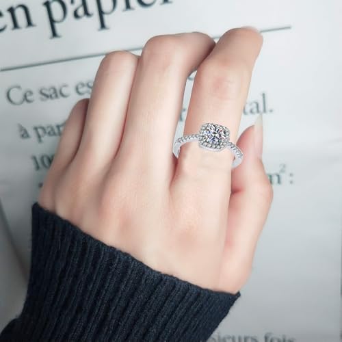 Moissanite Adjustable Engagement Ring, Promise Eternity Ring for Women,Wedding Rings,Jewelry Gift,Friendship Promise Fashion Jewelry Valentine Gifts for Women