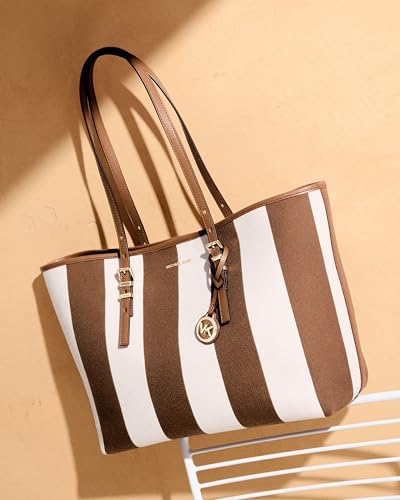 Michael Kors Quinn Large Tote - color: Gold-tone Hardware/Canvas/Luggage