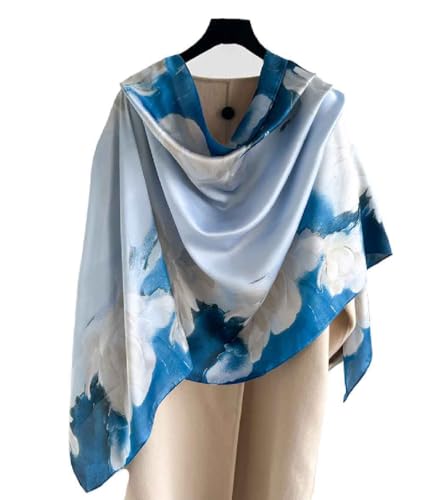 Acotavie Scarfs for Women Dressy Fashion Scarves Long Floral Pattern Scarf Lightweight Sunscreen Shawls - color: C035