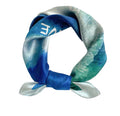 MEISEE 100% Pure Mulberry Silk Scarf 21" Square Scarf Neckerchief Headscarf Breathable Lightweight for Women Gift Packed - color: M3 Blue Oil Painting