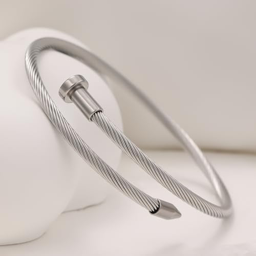 18 K Gold Plated Love Bangle Bracelet Stack Cuff Jewelry for Women Jewelry Set for Women Gift with Box - style: style13