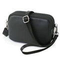 Small Wristlet Wallet for Women, 3-Zip Crossbody Phone Purse - color: Black/Pu-lychee