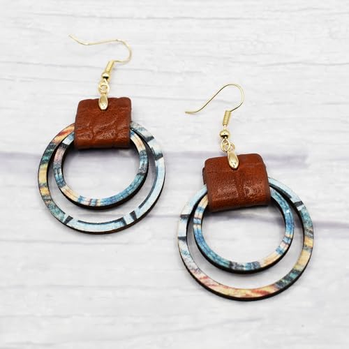 Boho Teardrop Earrings, Handmade Copper Bohemian Earrings, Dangle Antique Ethnic Jewelry for Women - color: 4 Pairs