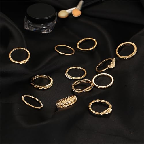 Boho Stackable Rings for Women Trendy Knuckle Joint Finger Knuckle Nail Ring Sets Simple Star Moon Stack Preppy Statement Rings Cute Stuff - style: G-7