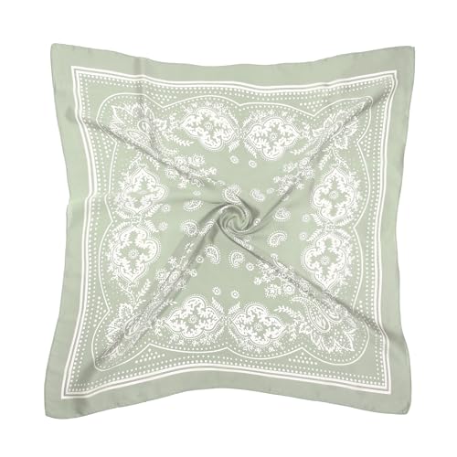DOOBO Satin Head Scarf - 27.5 Inches Silk Bandana Hair Wrap Square Scarf for Women & Girls - color: Light Green