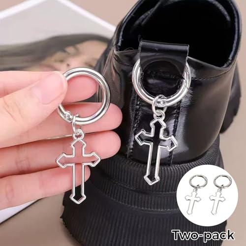 2pcs Shoe Charm Chain,Punk Silver Star Boot Chains for Women,Gilrs,Shoelace Jewelry Chain Charms,Handbag Chain,Shoe Charms Accessories for Sneakers,Doc Martens,Casual Shoes,Bag,Keychain