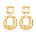 MUYAN Gold Silver Geometric Drop Dangle Earrings for Women Brushed Link Square Dangle Earrings Trendy Jewelry - color: D Gold