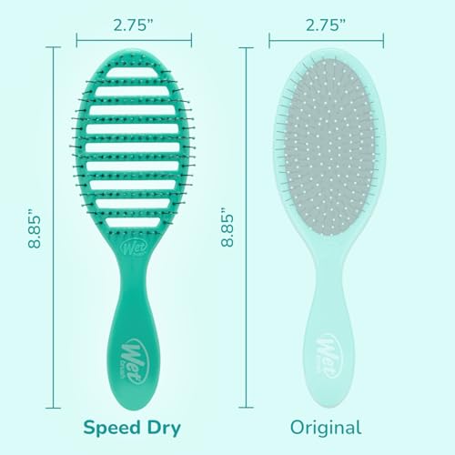 Wet Brush Speed Dry Hair Brush, Amazon Exclusive Aqua, Vented Design & Soft HeatFlex Bristles, Blow Dry Safe, Ergonomic Handle Manages Tangles & Uncontrollable Strands, Pain-Free Hair Accessories - color: Amazon Aqua, size: 1 Count (Pack of 1)