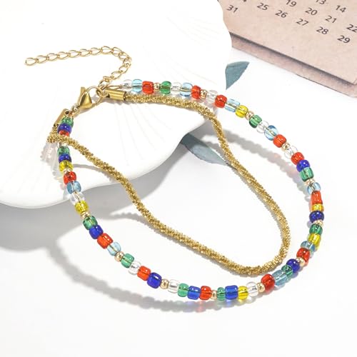 Suyi Anklet Bracelets for Women Boho Beaded Ankle Bracelet Beach Anklets