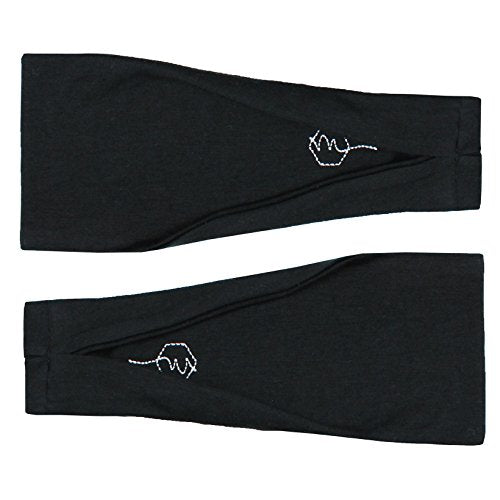 Maven Thread Wide Workout Headbands for Women – Non-Slip Sweatbands for Gym, Running & Yoga - color: Black